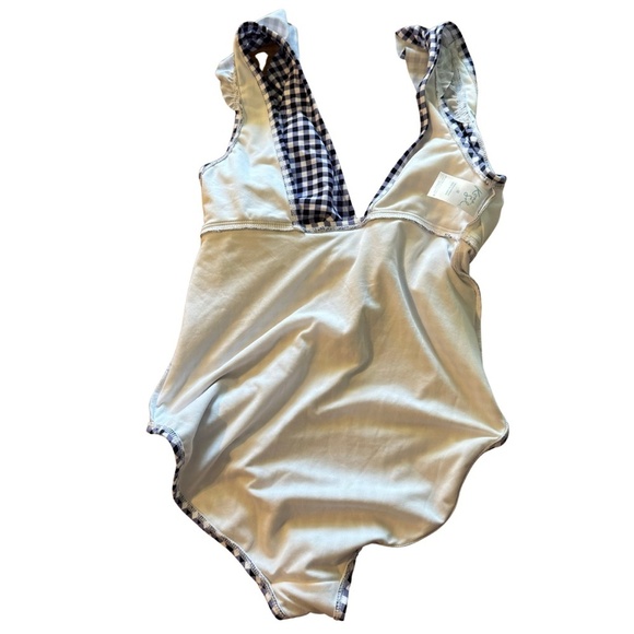 Kona Sol Gingham Blue and White one piece bathing suit size M - Picture 5 of 7